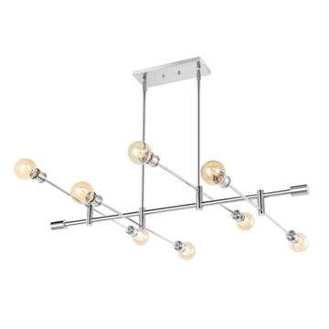 Atlas Modern Vintage Iron Arm-Adjustable LED Chandelier - JONATHAN Y